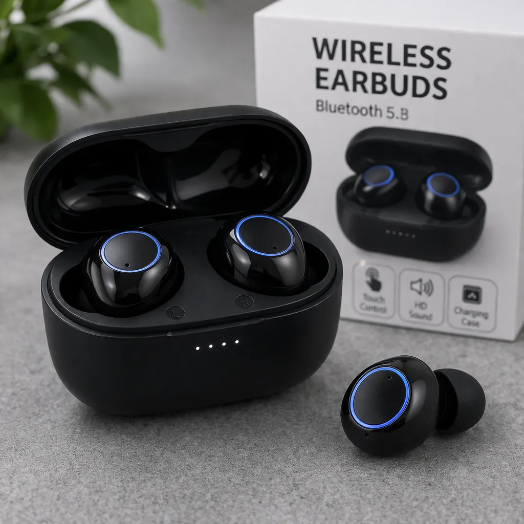 Wireless Bluetooth Earbuds with Charging Case & HD Sound