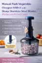 Manual Push Vegetable Chopper 650ml with Sharp Stainless Steel Blades (Multipurpose Kitchen Cutter)