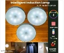 Wireless Motion Sensor LED Night Light (Pack of 3) USB Rechargeable Smart Induction Lights for Home