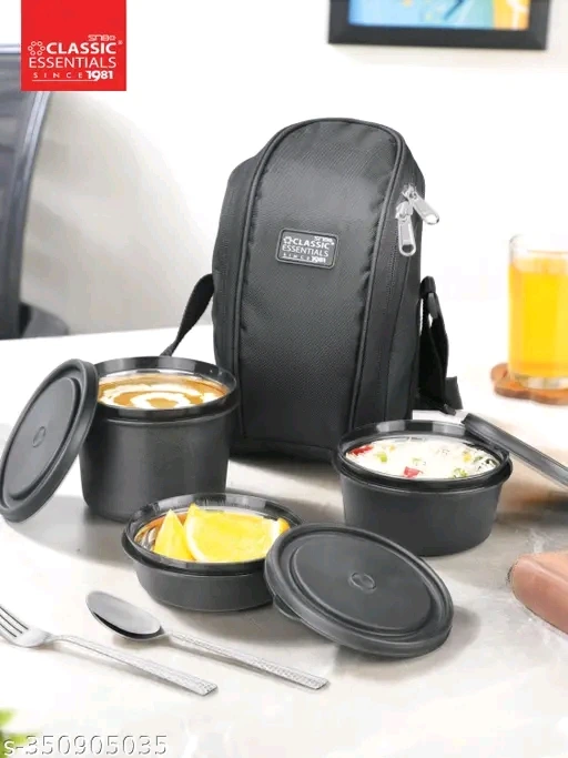 3 Layer Stainless Steel Lunch Box Set with Carry Bag (Leakproof, Microwave Safe, Portable Tiffin Box)
