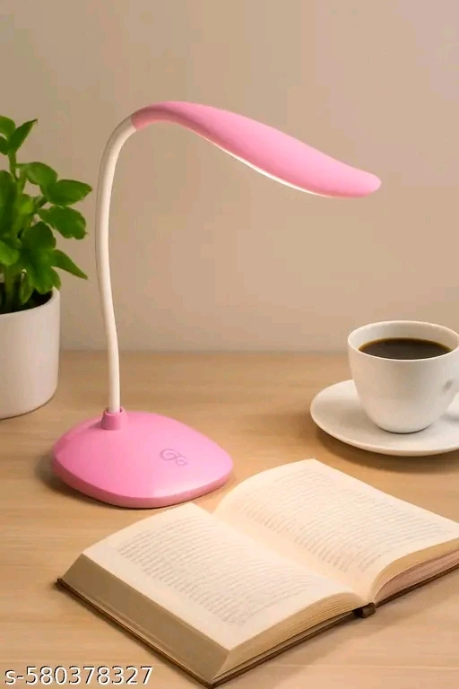 Rechargeable LED Study Table Lamp with Touch Control | Eye Protection Desk Light | Flexible Neck | Portable Reading Lamp (White/Pink/Green/Blue)