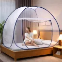 Premium Foldable Double Bed Mosquito Net (6x6 ft) | Strong Polyester | Easy Setup | Full Protection Net Tent